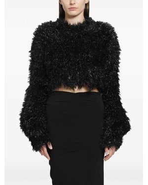 Junya Watanabe Shaggy Cropped Top - Black