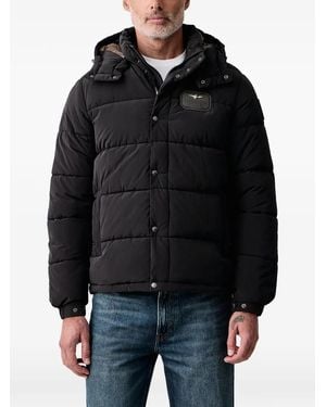 Aeronautica Militare Veste Matelassée À Capuche - Black