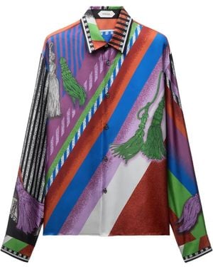 Versace Tassel-Print Shirt - Blue