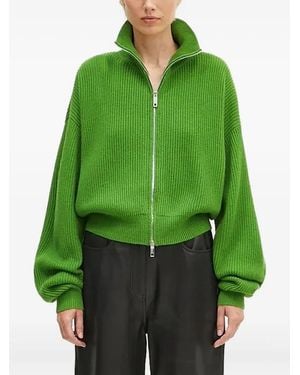 Sportmax Drop-Shoulder Ribbed Cardigan - Green