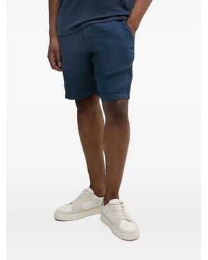 Mc2 Saint Barth Elasticated-Waist Linen Shorts - Blue
