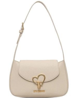 Love Moschino Logo-Plaque Tote Bag - White