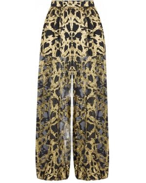 Nina Ricci Printed Plazzo Trousers - Black