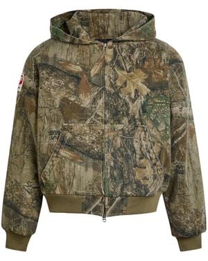 CHERRY LA Hooded Camouflage Bomber Jacket - Green