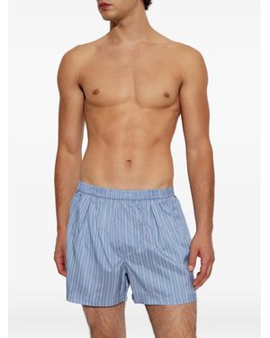 Tom Ford Striped Silk Boxer Shorts - Blue