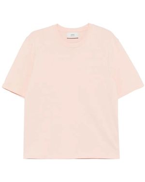 Ami Paris Ami De Coeur-Embellishment T-Shirt - Pink