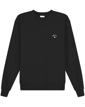 Arte' Logo-Embroidered Heart-Motif Sweatshirt - Black