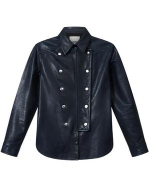 Isabel Marant Valdy Leather Shirt - Blue