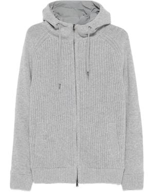 Herno Zip-Up Wool Hoodie - Grey