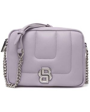 BOSS Monogram-Plaque Quilted Bag - Purple