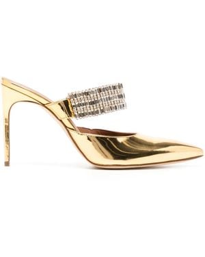Malone Souliers Jolie Leather Mules - Metallic