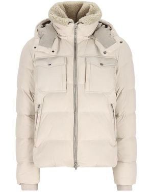 Moorer Hooded Padded Jacket - Natural