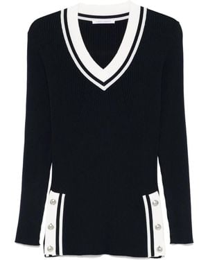Alberta Ferretti Classic Knit Sweater With Design - Blau