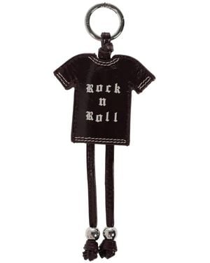 Zadig & Voltaire Porte-Clés En Cuir En Forme De T-Shirt - Black