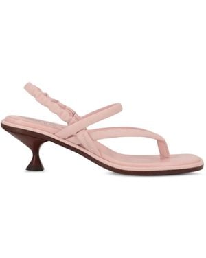 Tod's Ruched-Strap Kitten-Heel Sandals - Pink