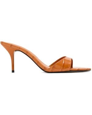 SCHUTZ SHOES Elodie Textured Heeled Sandals - Brown