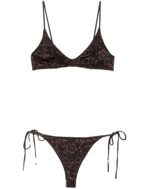 MC2 Saint Barth Paloma Lace-Overlay Bikini - Black
