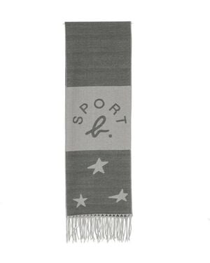 SPORT b. by agnès b. Logo-Intarsia Scarf - Grey