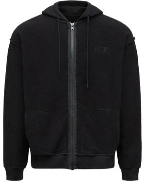 MM6 by Maison Margiela Cotton Hooded Jacket - Black