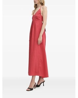 Liu Jo Halter-neck tie-back maxi dress - Rojo