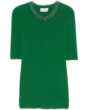 P.A.R.O.S.H. Bead-Embellished T-Shirt - Green