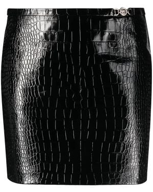 Versace Minigonna Con Effetto Coccodrillo - Nero
