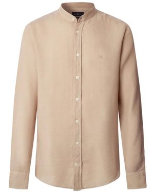 Hackett Mandarin-Collar Linen Shirt - Natural