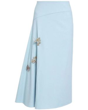 Erdem Embellished Draped Skirt - Blue