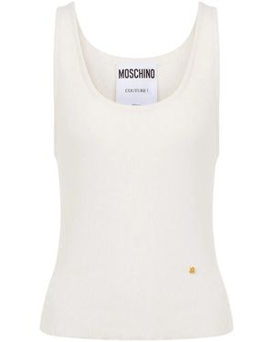 Moschino Fine-Ribbed Tank Top - White