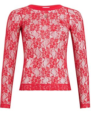 Patou Spitzentop Mit Blumenmuster - Rot