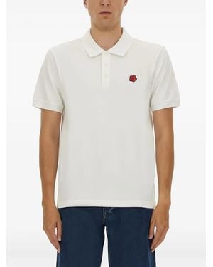 KENZO Boke Flower Embroidered Polo Shirt - White