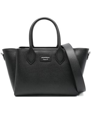 Emporio Armani Leather Tote Bag - Black