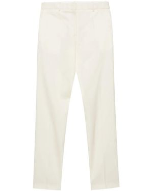 Jil Sander Pressed-Crease Straight-Leg Trousers - White