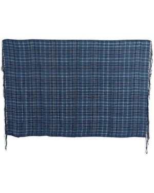 CoSTUME NATIONAL Checkered Fringed Scarf - Blue