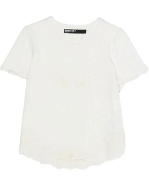 Bimba Y Lola Eyelet-Embroidery T-Shirt - White