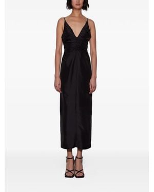 Wynn Hamlyn Aubrey Ruched-Bodice Dress - Black