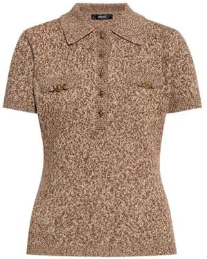 Versace Knit Polo Top - Brown