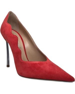 Casadei Scalloped Stiletto Court Shoes - Red