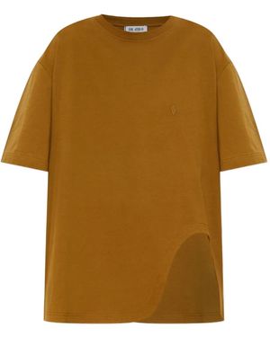 The Attico T-Shirt mit Schlitzen - Gelb