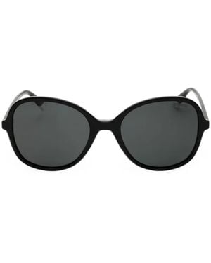 Polaroid Oval-Frame Sunglasses - Black
