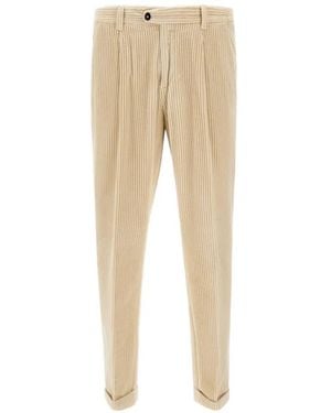 Devore Pantalones de pana con cierre de botón - Neutro