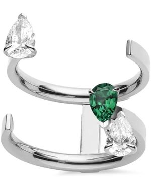 Repossi Bague Serti Sur Vide En Or Blanc 18Ct Pavée De Diamants