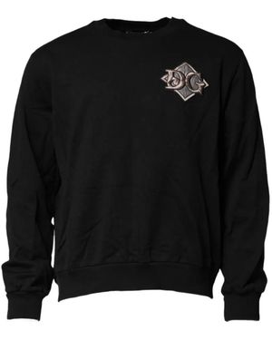 Dolce & Gabbana Pull Brodé À Patch Logo - Black
