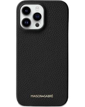 Maison De Sabre Leather Iphone 15 Pro Case - Black