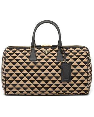 Prada Symbole Reistas Met Borduurwerk - Zwart