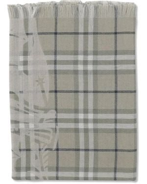 Burberry Checked Scarf - Grey