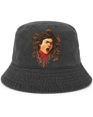 Melt Graphic-Print Cotton Bucket Hat - Black