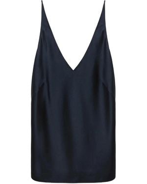 Dorothee Schumacher V-neck silk top - Blau