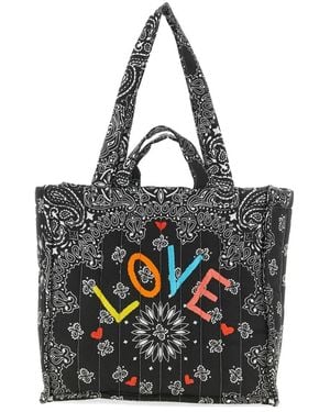 Call it By Your Name Quilted Bandana Tote Bag - Black