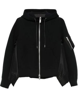 Sacai Hooded Zip-Up Jacket - Black